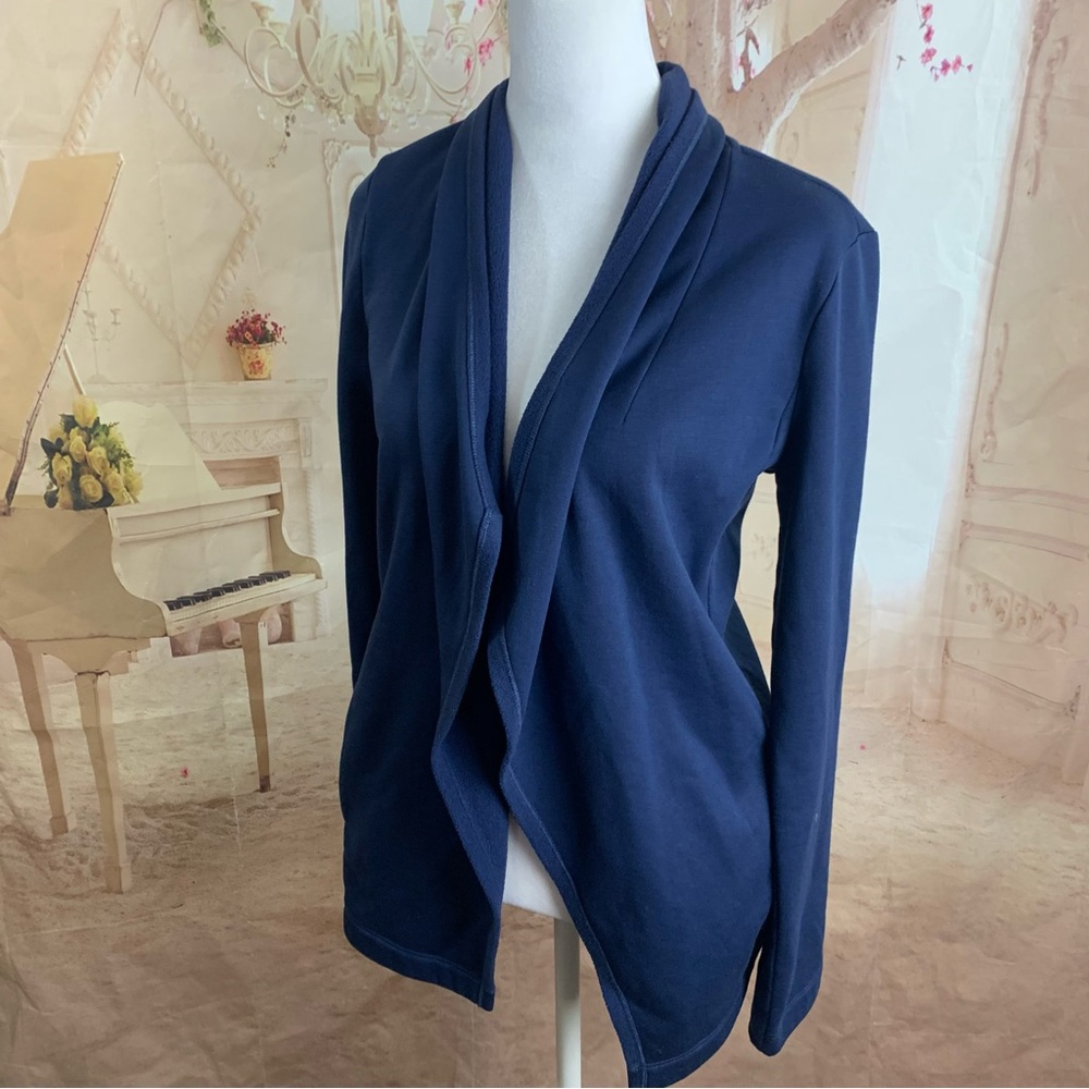 Lilly Pulitzer Galia Fleece Navy Wrap Cardigan - Picture 5 of 11